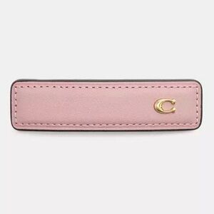 Coach Signature Blush Leather Hair Clip with Gold Emblem and Gold Clip - NWOT